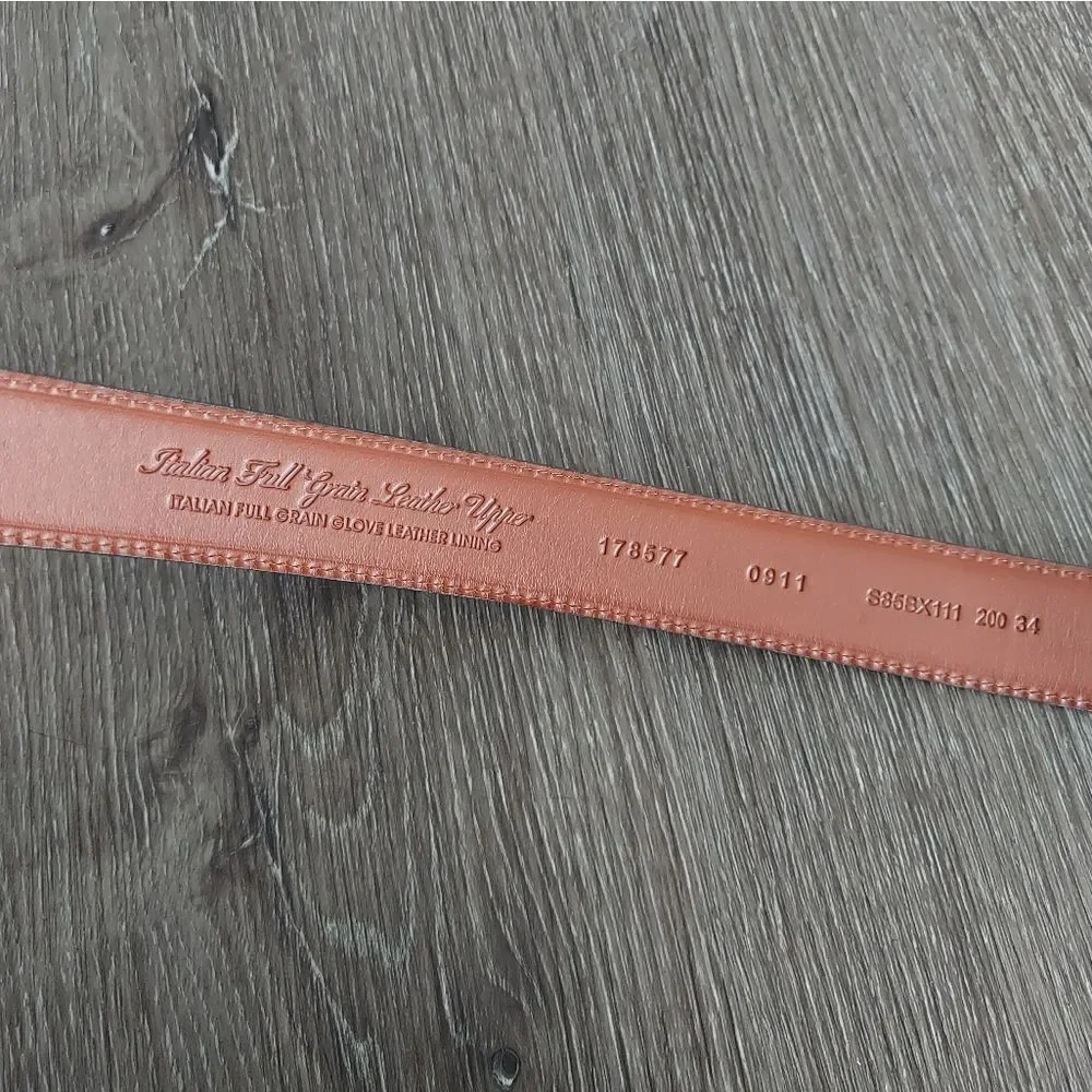 Daniel Cremieux Italian Full Grain Leather Croc Embossed Belt Size 34
